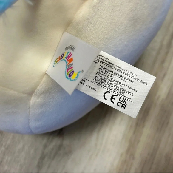 Squishmallows 9” BELANA The Cow DAISY Flower Plush White & Blue - Picture 3 of 4